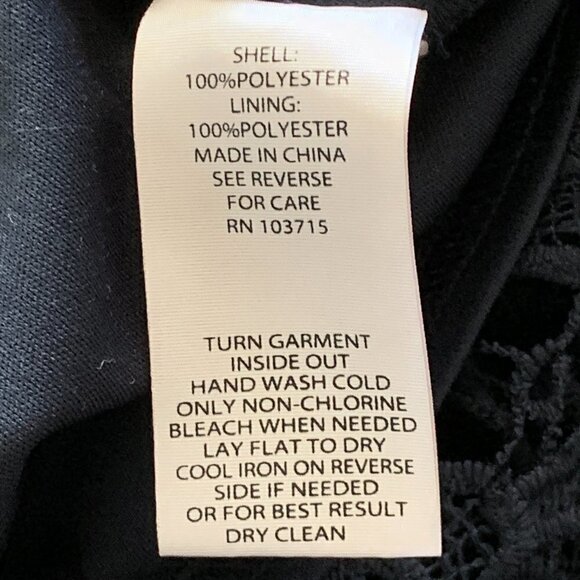 Nanette Lepore Black Guipure Lace Short Sleeve Top Sz L #17E - Picture 8 of 8
